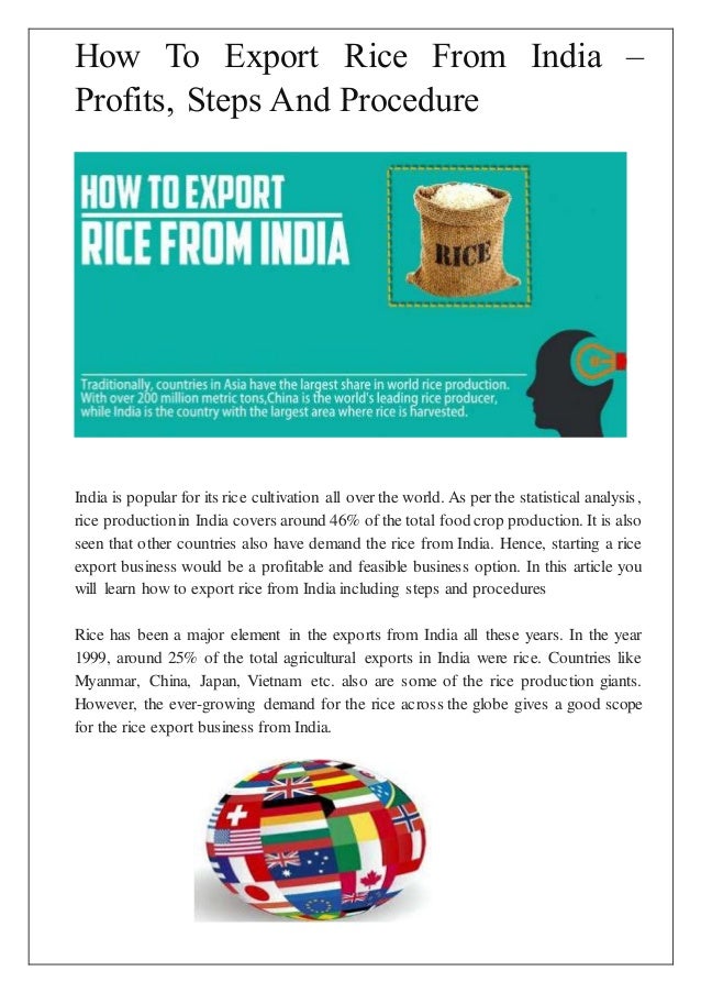 Rice export trade operations procedures in india export procedure flow chart